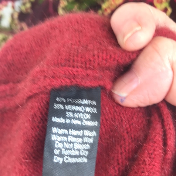 Nativeworld made in new Zealand sizeM possum +wool zippered cardigan red/black - Picture 5 of 6